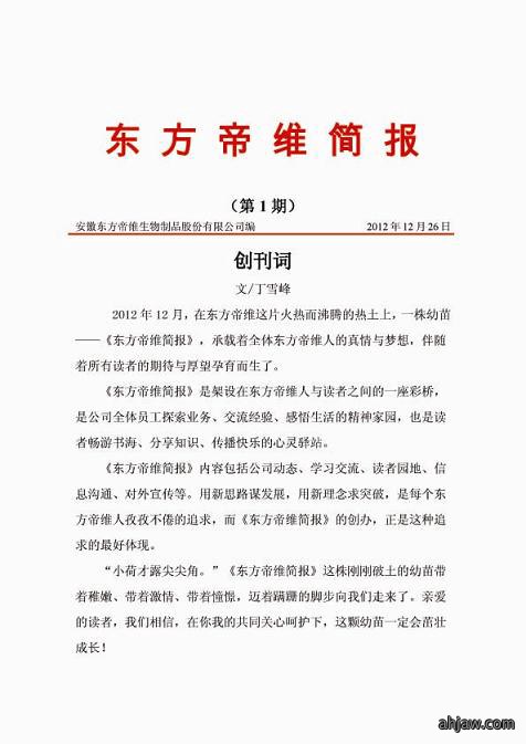 东方帝维简报（***期）