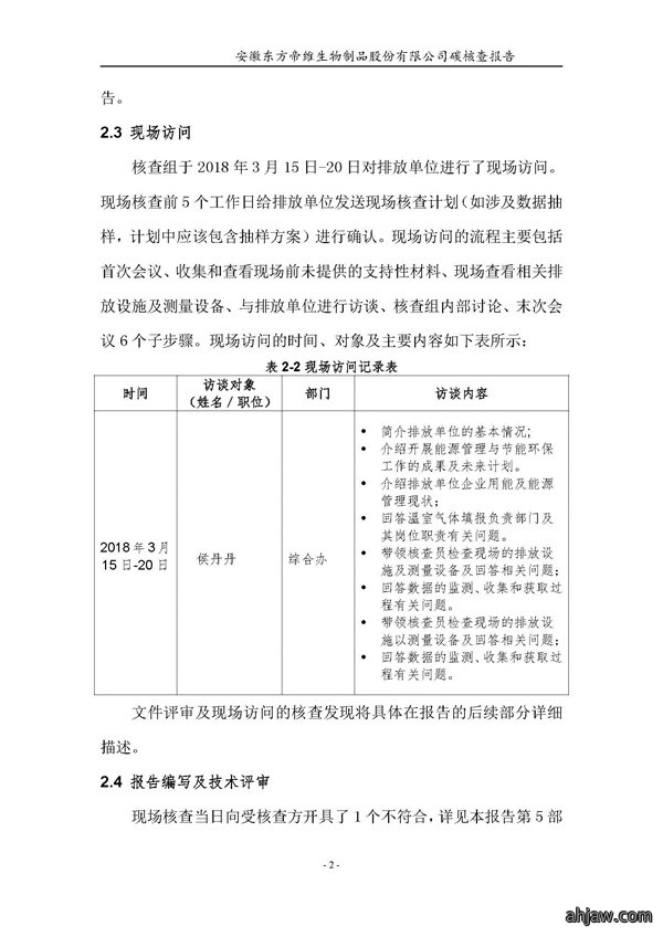 东方帝维--2017年碳核查报告